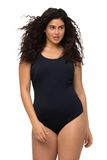 Ulla Popken Dames grote maten plus size badpak, extra zachte voering, zijdelingse plooien marine 50+ 818434130-50+, 50-52, marineblauw, 50-52