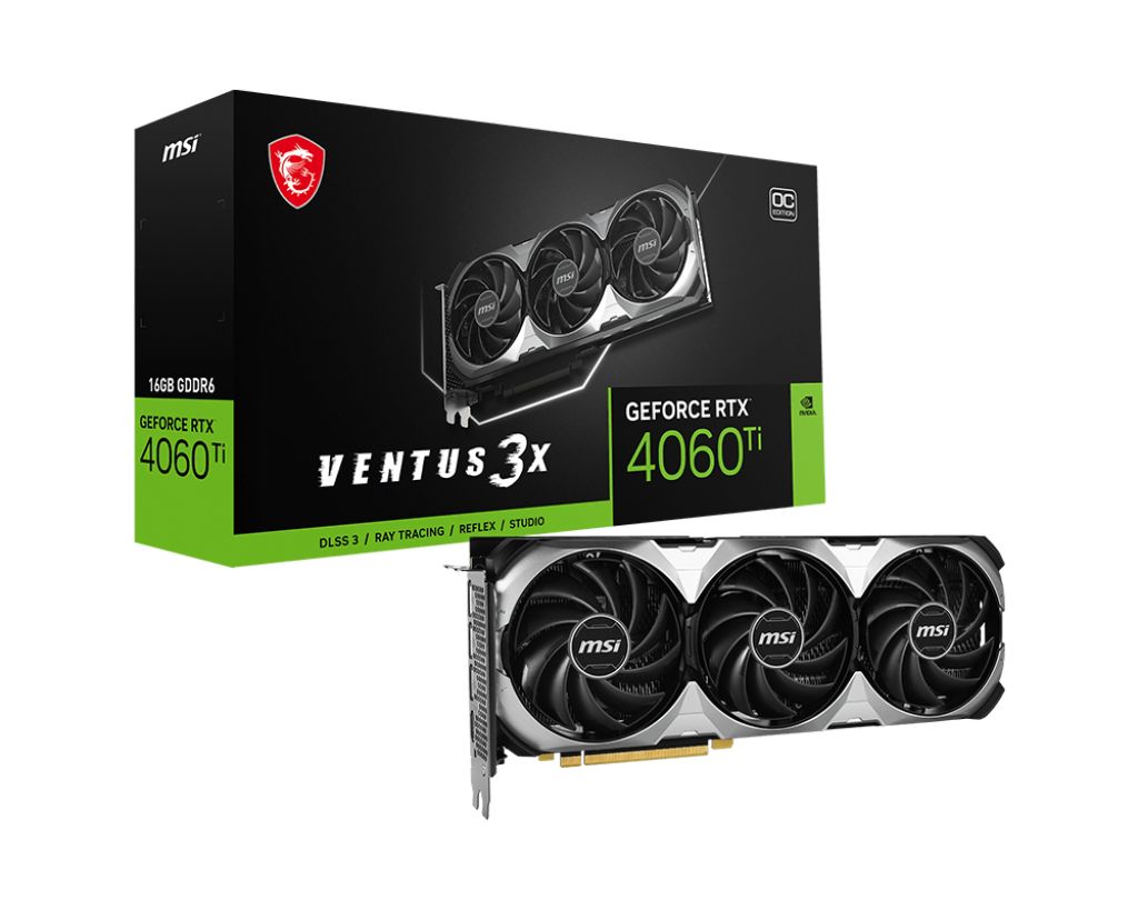 MSI GeForce RTX 4060 Ti VENTUS 3X 16G OC - 16GB GDDR6 Graphics Card