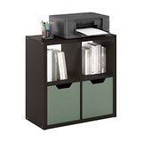 Furinno Cubicle open rug decoratieve kubus opbergorganizer, 4-kubus, donker eiken