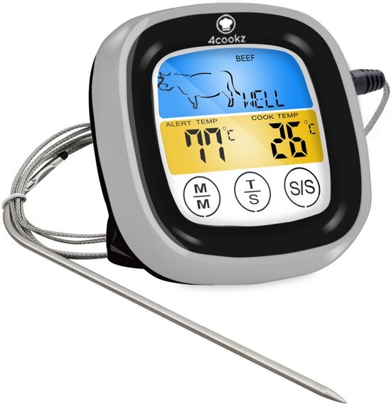 4cookz Touchscreen BBQthermometer / Vleesthermometer - 0-250 graden