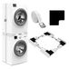 Wintem - Set voor de overlapping van wasmachine en droger van 46-66 cm met antislip siliconen pads, eenvoudige montage met ratelriem, ruimtebesparende universele houder, duurzaam