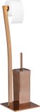 Merkloos Relaxdays Toiletaccessoires Set WIMEDO - RVS - Staand - Koperkleurig