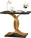 VEVOR Table console, Table d'appoint derrière le canapé (100x30x81CM / LxlxH), Table d'appoint rectangulaire en MDF + tubes en acier pour couloir, chambre, salon, entrée, table de couloir doré