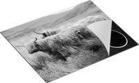 Chefcare Inductie Beschermer Twee Schotse Hooglanders - Zwart Wit - 65x55 cm