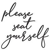 Vivegate Please Seat Yourself metalen muurdecoratie - 45 x 40 cm zwart modern