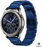 Strap-it Stalen Smartwatch bandje - Blauw - Geschikt voor Samsung Gear S3 Classic & Frontier