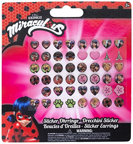 ToyJoy 65984 figuren & Charactere Miraculous stickeroorbellen op backercard 13x0,2x14 cm, girls