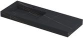 Wastafel INK Pitch Wastafel Keramische Slab Links met Drain en Front en Side Skirts 1 Kraangat - 1200x450x90 mm - Lauren Black Mat
