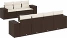 vidaXL 8-delige Loungeset met kussens poly rattan bruin