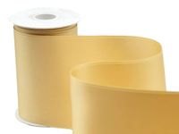 Furlanis - Dubbel satijnen lint, Italiaanse stof - geelgoud, 100 mm x 10 m