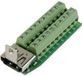 Tru Components 1229327 HDMI-connector Bus, inbouw horizontaal, 20 polen, Zilver, 1 stuk