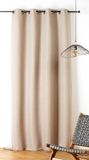 LINDER Geluidgordijn met vlechtpatroon – natuurlijke stijl – afwerking met oogjes – kleur beige touw – afmetingen 140 x 240 cm – 38% katoen 37% polyester 25% hennep – pollencollectie