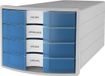 Han Ladenkast Impuls met 4 gesloten laden blauw transparant