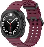By Qubix - Marine Band siliconen smartwatch bandje - Wijnrood - Geschikt voor Samsung Galaxy Watch Ultra / Ultra 2 - 47mm
