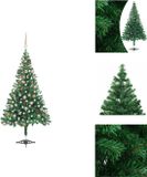 vidaXL Kunstkerstboom - Premium - Kerstboom - 180 cm - Met 564 takken - Groen - Met LED's