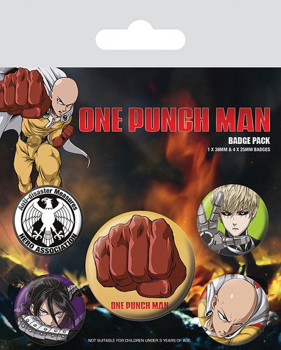 Pyramid ONE PUNCH MAN - DESTRUCTIVE - Badge Buttons- Anime