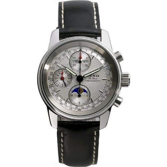 Zeno Watch Basel Herenhorloge 6557VKL-g3 - Zilverkleurig - Grijs - Zwart