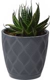 Form Plastic Plantenpot/bloempot New Age - kunststof - antraciet - D27 x H24 cm - met opvang schotel - rond