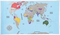 Merkloos / Sans marque Out Of The Blue Kg Wereldkaart kraskaart - wereld poster - 52 x 88 cm - Educatief/Aardrijkskunde - Scratch Map