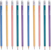 Pincello Teken potloden - 10x - multi colours - grijze punt - met end gummetje