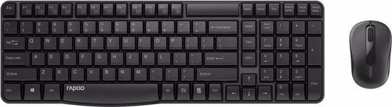 Rapoo 1800S draadloze toetsenbord & Muis Wireless keyboard & Mouse Multimedia sneltoetsen 2 4GHz Optisch 1000DPI Zwart