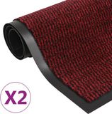 vidaXL Paillassons 2 pièces rectangulaires tuftés 60x90 cm rouge