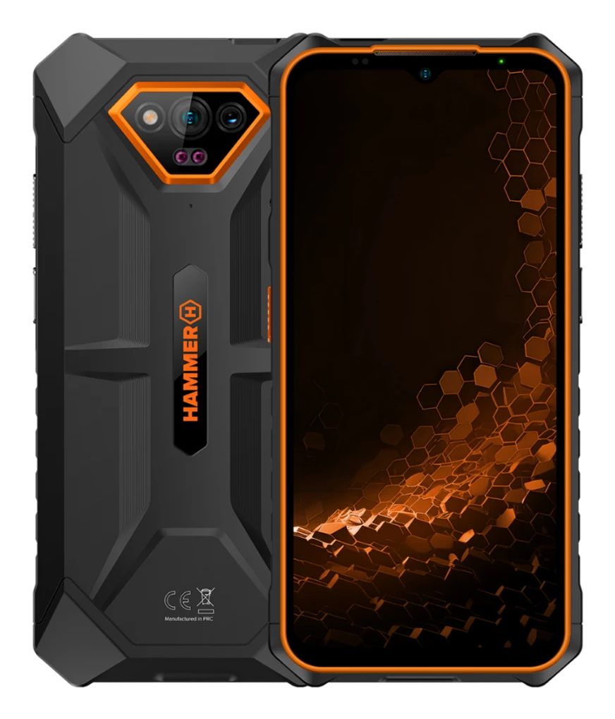 HAMMER H HAMMER Iron V 6.5" Dual SIM Android 13 4G Smartphone - 6GB/64GB - Black/Orange