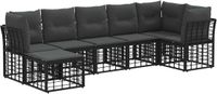 vidaXL - Buiten - bank - set - Zwart - Polyester