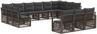 vidaXL Tuinbank - Set - 13-delig - Grijs - Polywood