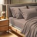 Premium Ranforce Premium Super King Hoeslaken (180 x 200 + 30 cm), 100% katoen, 145 draadtelling, machinewasbaar op 30 °C, elegant beige