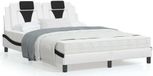 Viana Cadre de lit "Viana" avec LED sans matelas blanc et noir 120x200 cm