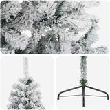 vidaXL Kunstkerstboom 240 cm PVC en Staal Groen en Wit