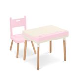 B. Spaces- B. Toys - roze kinderset - opslag met potloodbeker - voor ambachten, kleuren en meer - ingebouwd kabelbeheer - 3 jaar + - klein bureau en stoel duo, meerkleurig, BX2562C1Z