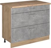 Vicco Keukenonderkast R-Line, Beton/Goudkleurig Eiken, 100 cm