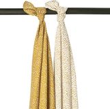Meyco Baby Cheetah swaddle - 2-pack - hydrofiel - honey gold - 120x120cm