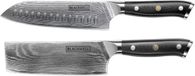 Blackwell Messenset Damascus Zwart - Santokumes + Nakirimes - 2-delig, 67 Lagen VG10 Damaststaal - Ergonomisch Handvat