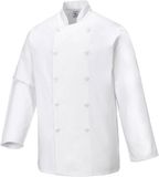 Portwest Sussex Koksjas met Lange Mouw C836 - Wit - XS