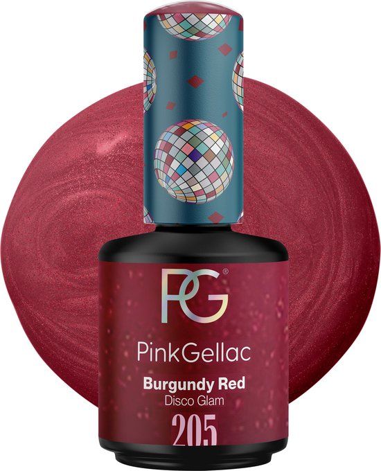 Pink Gellac 205 Burgundy Red Gel Nail Polish - 15ml - Vegan