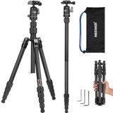 NEEWER Koolstofvezel Camera Statief Monopod, 65 inch Lichtgewicht Compact Draagbare Reizen DSLR Video Stand, 360 ° Ball Head, Anti Slip QR Plaat, Omgekeerde Centrale As, Omkeerbare Benen, Max