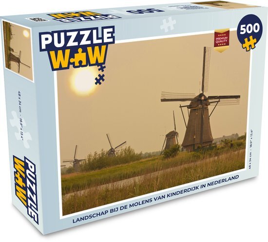 MuchoWow Puzzel Molen - Zon - Nederland - Legpuzzel - Puzzel 500 stukjes