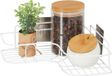 Relaxdays Étagère d'angle Cuisine Auto-adhésive pour Épices et Herbes Fer HxLxL 5,5 x 26 x 26 cm Étagère murale Blanc