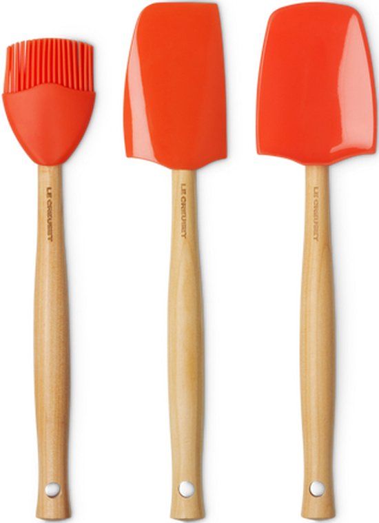 Le Creuset Premium siliconen spatelset 3-delig - Oranje rood
