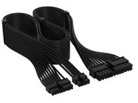 CORSAIR Elite Premium Type 5 Individueel Omhulde ATX 24-Pins PSU-Kabel – Low-profile kabelkammen, drievoudige mesh paracord-omhulling, compatibel met Corsair Type 5 PSU's – Zwart