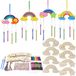 Arc-en-ciel carillon kit de bricolage - 12 pièces - Bois à peindre - Créer un carillon éolien - Avec peinture à l'eau et strass