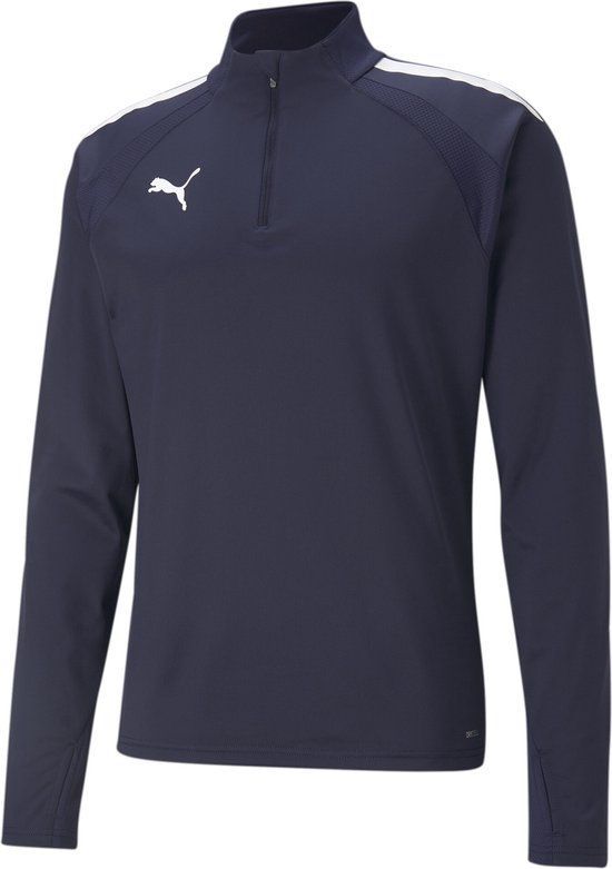 PUMA teamLIGA 1/4 Zip Top Sportshirt Heren - Navy/Wit