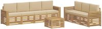 vidaXL - Sofa-Set - Wit en Beige - Polyester - 2 zitplaatsen