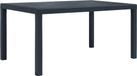 Syfax Tuintafel 150x90x72 cm rattan-look kunststof antraciet