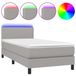VidaXL Boxspringbed met matras en LED-verlichting, lichtgrijs, 180x200 cm, gestoffeerd
