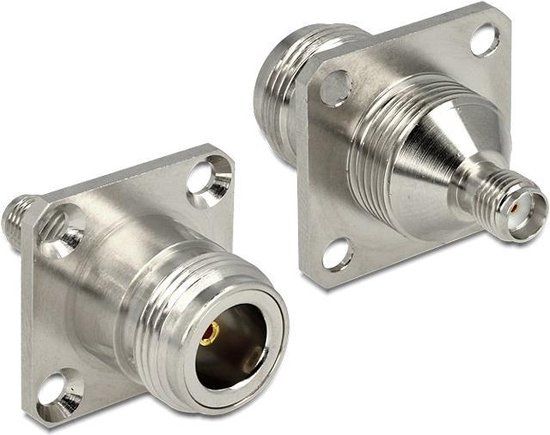 Delock 88835 N (v) - SMA (v) inbouw adapter - 50 Ohm - Grijs
