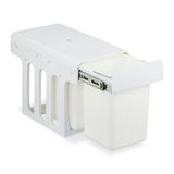 Relaxdays Inbouw Prullenbak - 2 Vakken - 2x 8 L - Keukenkast Vuilnisbak - Wit